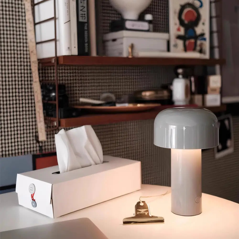 Luminária de Mesa Abajur Touch Moderno Minimalista Bellhop branco