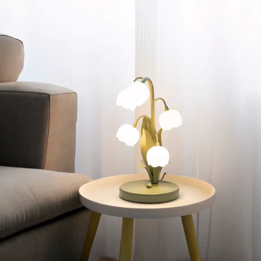 Luminária de Mesa Abajur Verde Moderna Minimalista Floral Radiant