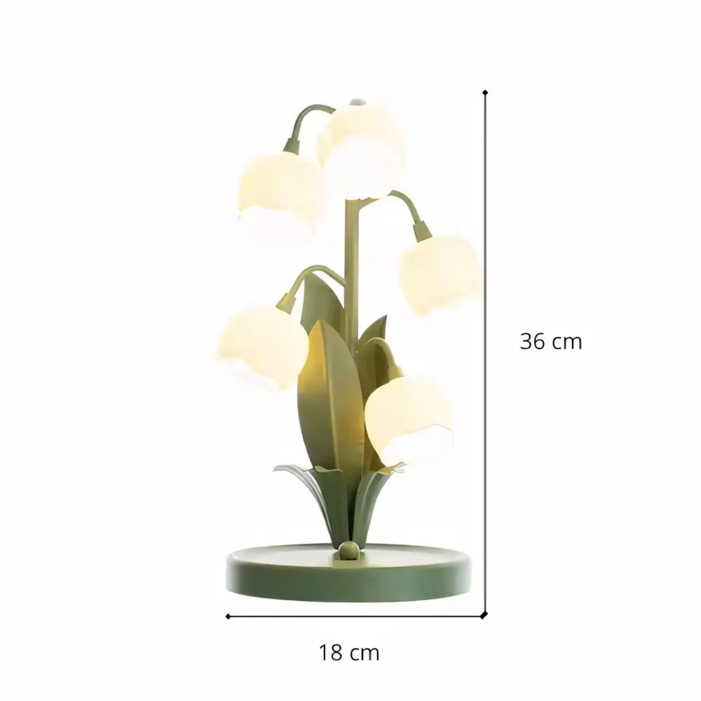 Luminária de Mesa Abajur Verde Moderna Minimalista Floral Radiant