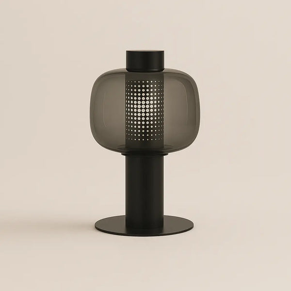 Luminária de Mesa Abajur Vintage Moderna Metal Vidro Bonbori