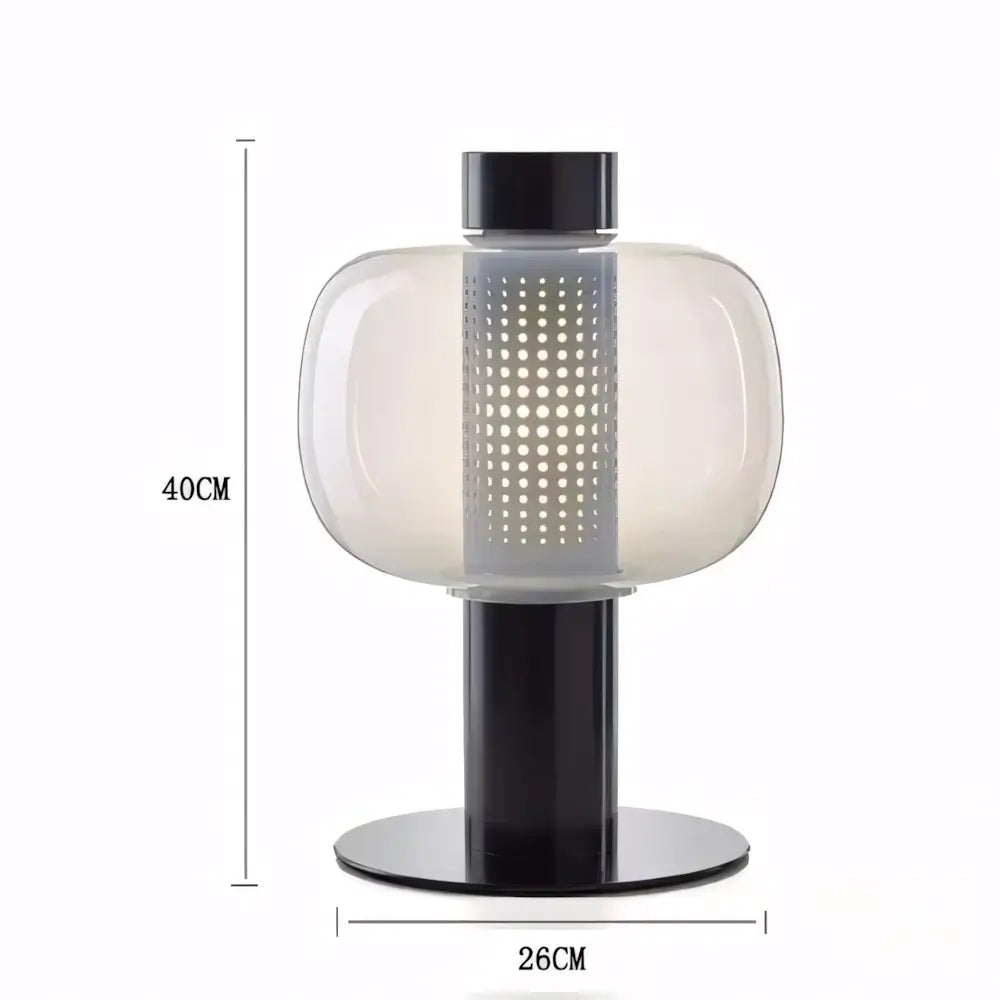 Luminária de Mesa Abajur Vintage Moderna Metal Vidro Radiant preto