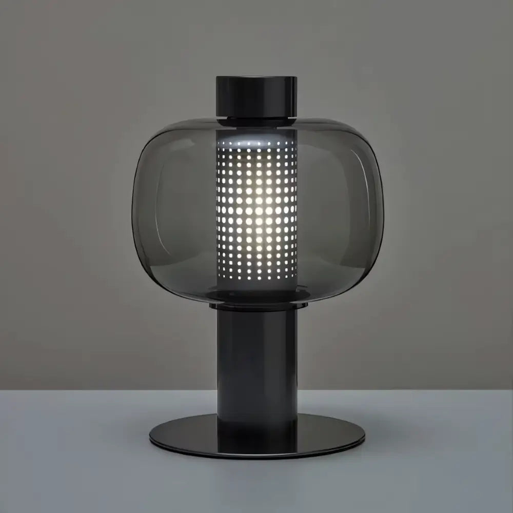 Luminária de Mesa Abajur Vintage Moderna Metal Vidro Radiant preto
