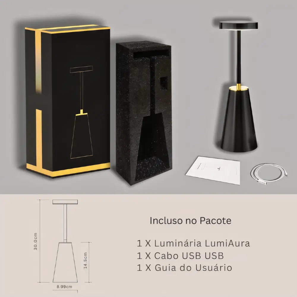 Luminária de Mesa Carregador por Indução LumiAura