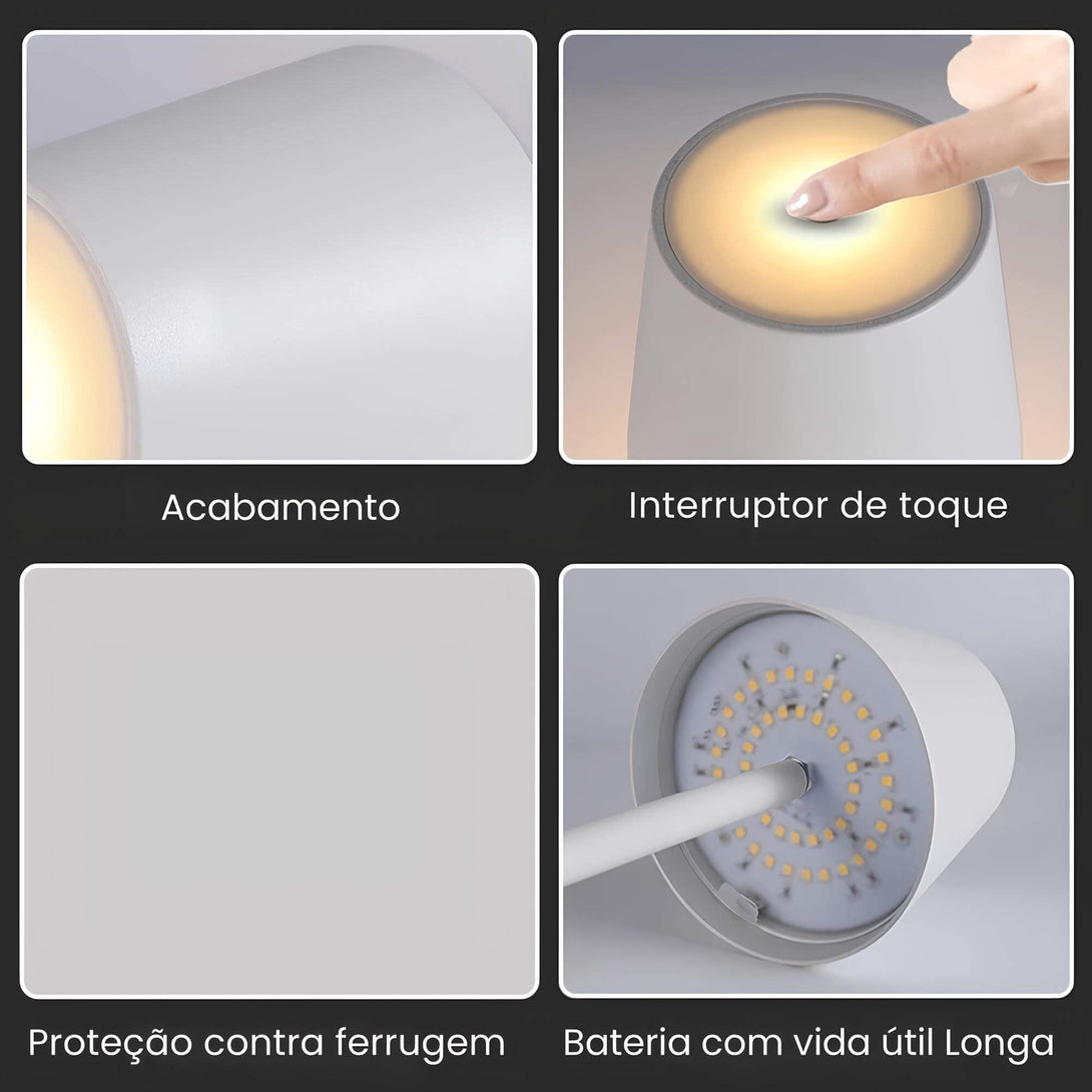 Luminária de Mesa Led Regulável Sem Fio