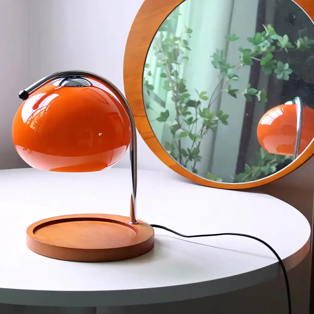 Luminária de Mesa Moderna Minimalista Vidro Aquecedora Radiant laranja