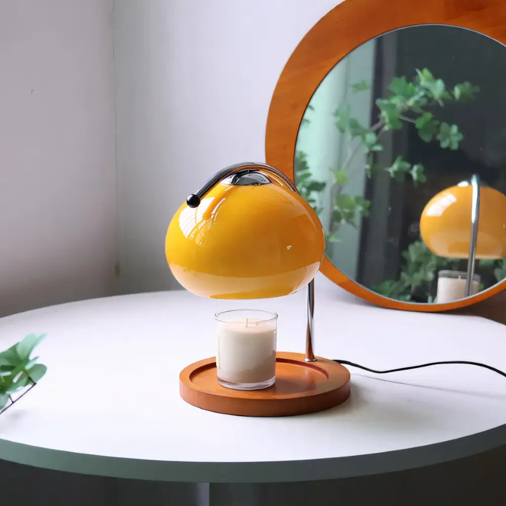 Luminária de Mesa Moderna Minimalista Vidro Aquecedora Radiant amarelo