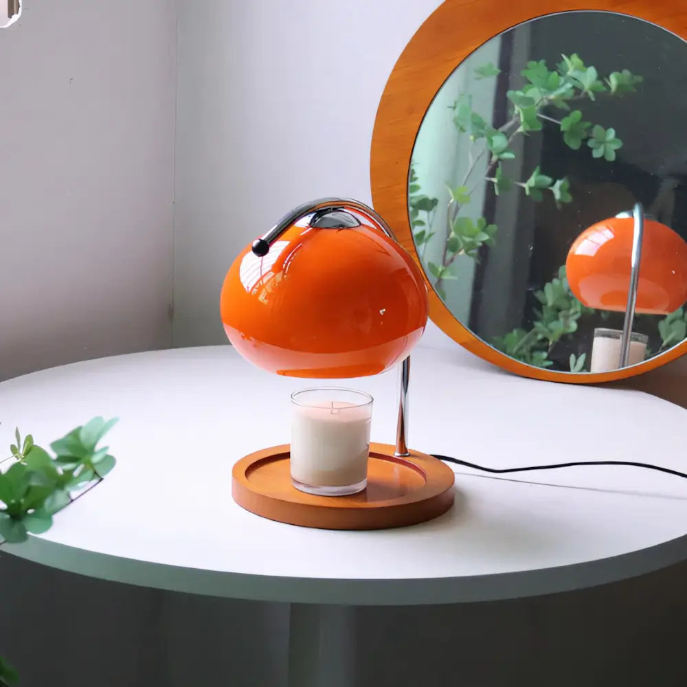 Luminária de Mesa Moderna Minimalista Vidro Aquecedora Radiant laranja