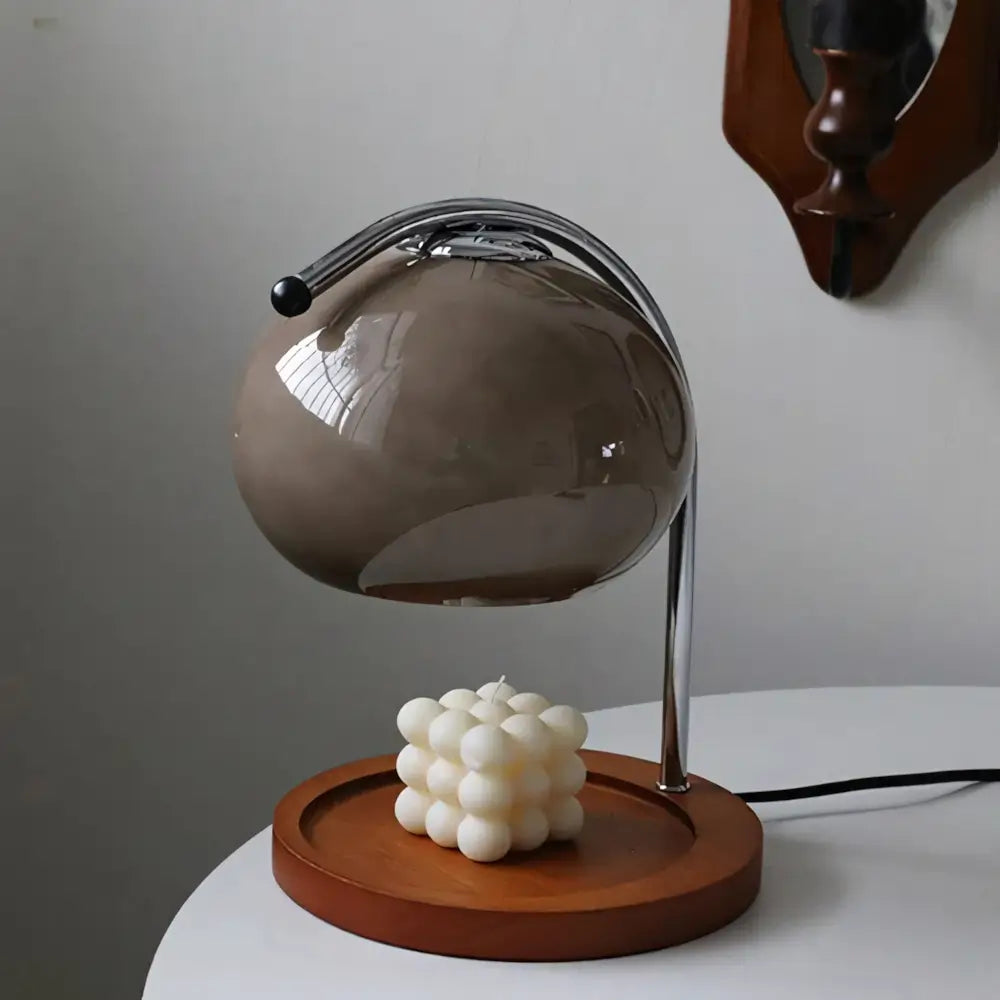 Luminária de Mesa Moderna Minimalista Vidro Aquecedora Radiant Cinza