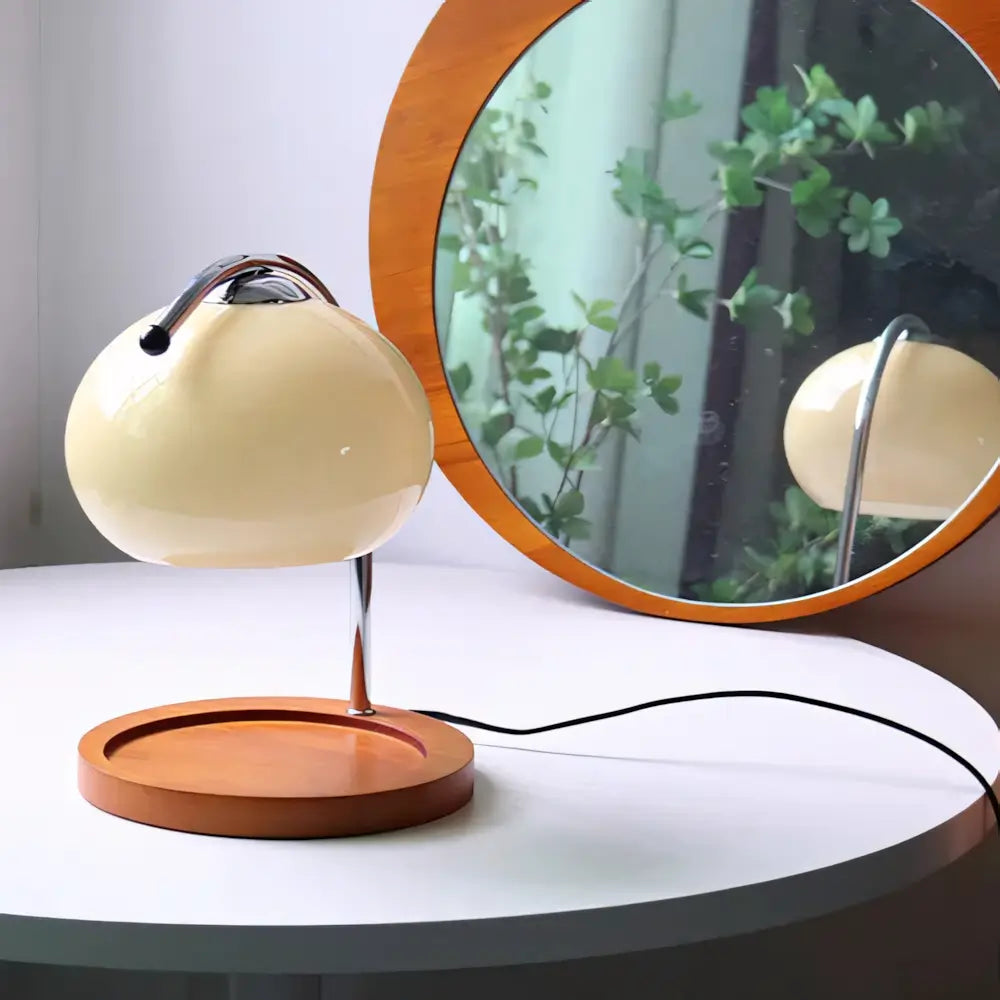 Luminária de Mesa Moderna Minimalista Vidro Aquecedora Radiant creme