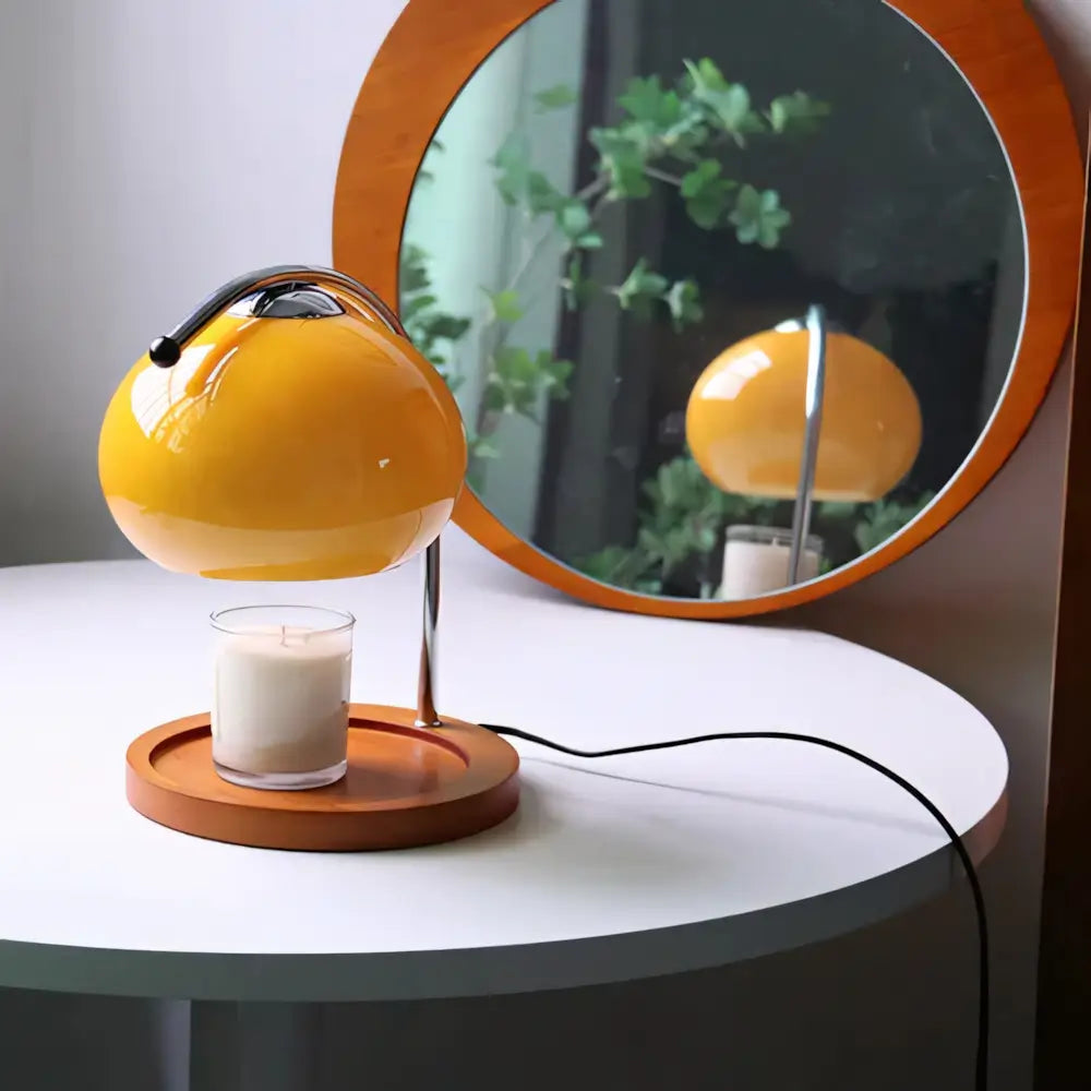Luminária de Mesa Moderna Minimalista Vidro Aquecedora Radiant amarelo