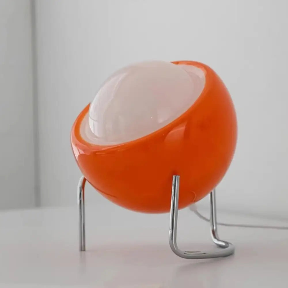 luminária de mesa retrô, luminária bauhaus, abajur vidro laranja, luminária moderna decorativa, abajur colorido quarto, luminária decorativa design, luminária para sala bauhaus, luminária minimalista mesa, iluminação de design, luminária de vidro colorida, abajur elegante vintage