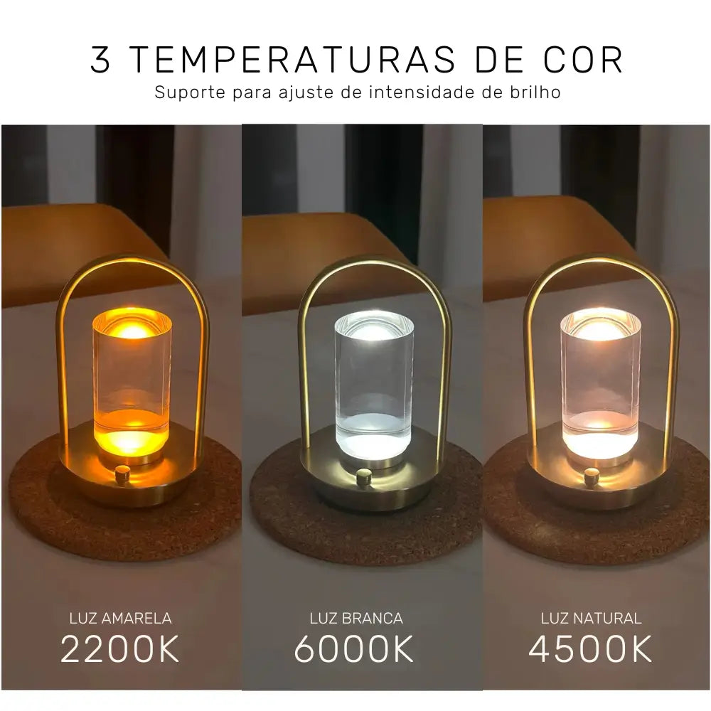luminária de mesa sem fio, luminária touch recarregável, luminária led metálica, luminária portátil dourada, luminária prata moderna, abajur sem fio elegante, luminária europeia decorativa, luminária usb compacta, luminária minimalista de alumínio, luminária com 3 tons de luz, luminária mesa design sofisticado