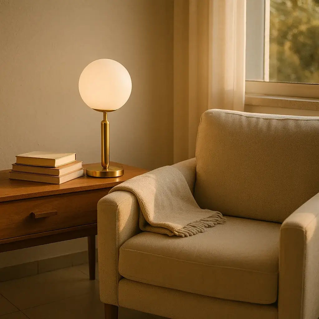 Luminária de Mesa de Vidro Bola Radiant