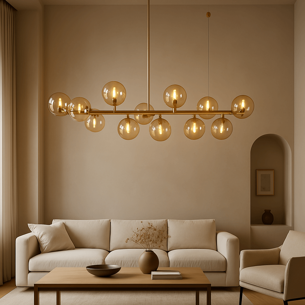 Lustre Luminária Pendente Jabuticaba Bola Moderno Minimalista Radiant Ambar