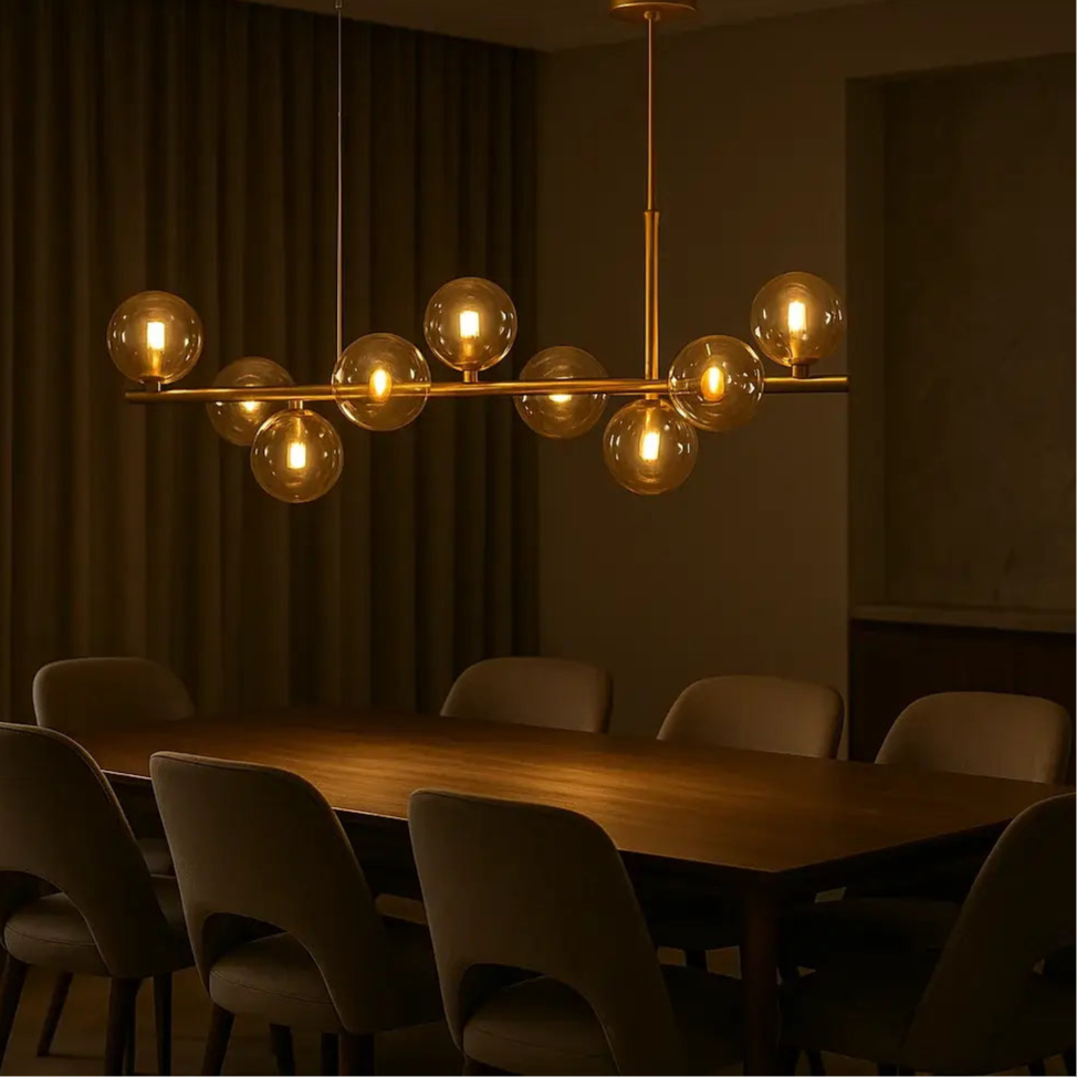 Lustre Luminária Pendente Jabuticaba Bola Moderno Minimalista Radiant Ambar
