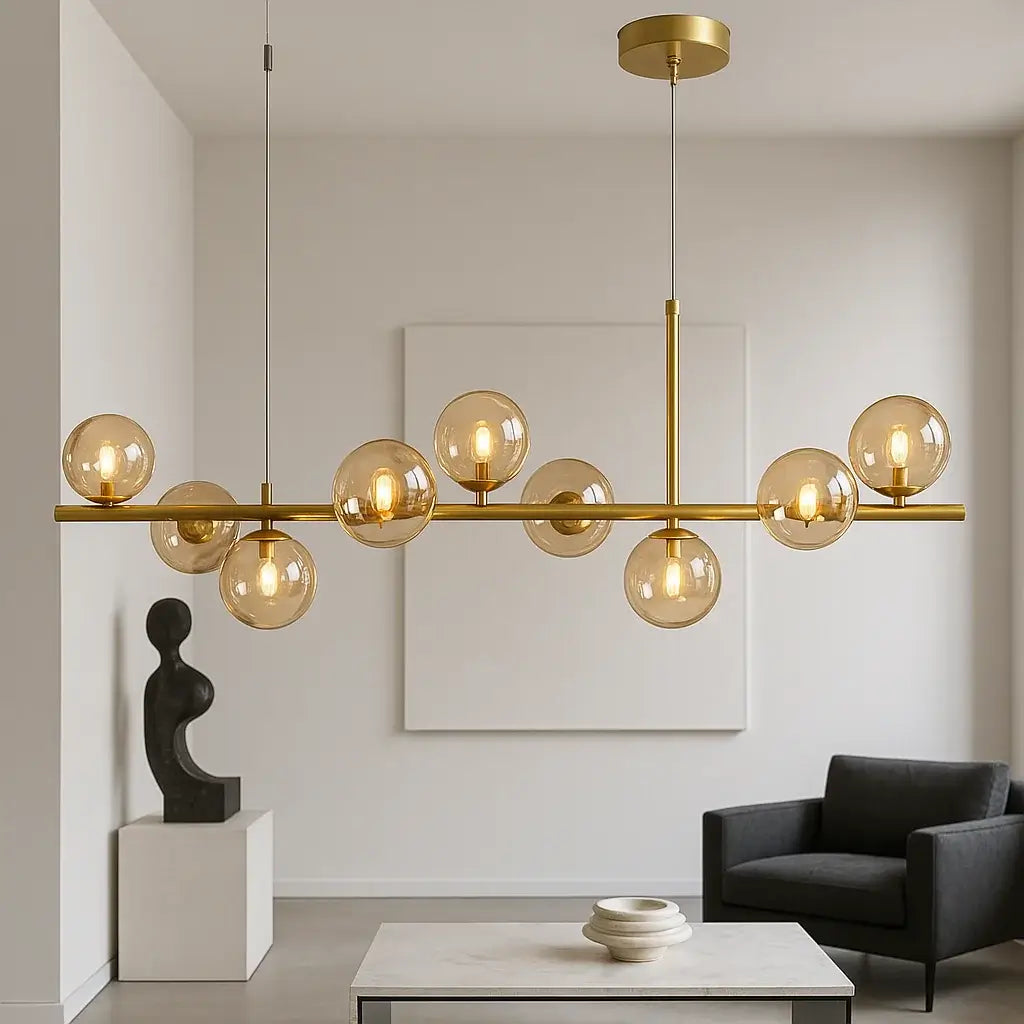 Lustre Luminária Pendente Jabuticaba Bola Moderno Minimalista Radiant Ambar