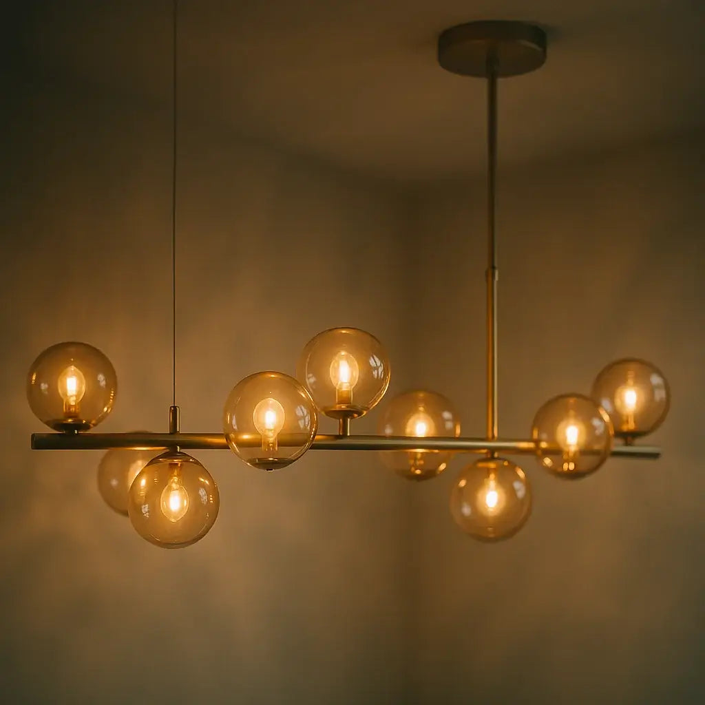 Lustre Luminária Pendente Jabuticaba Bola Moderno Minimalista Radiant Ambar