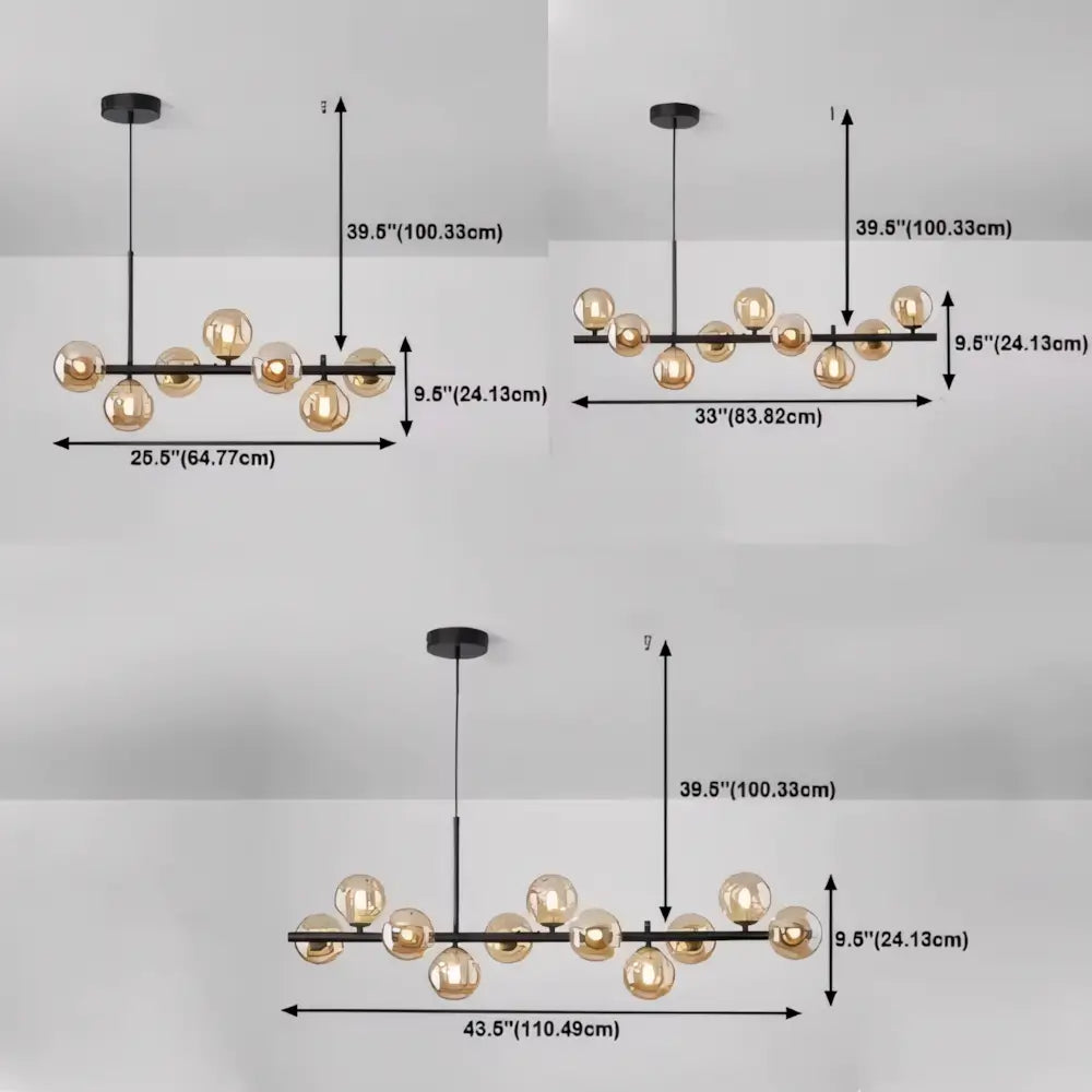 Lustre Luminária Pendente Jabuticaba Bola Moderno Minimalista Radiant Ambar