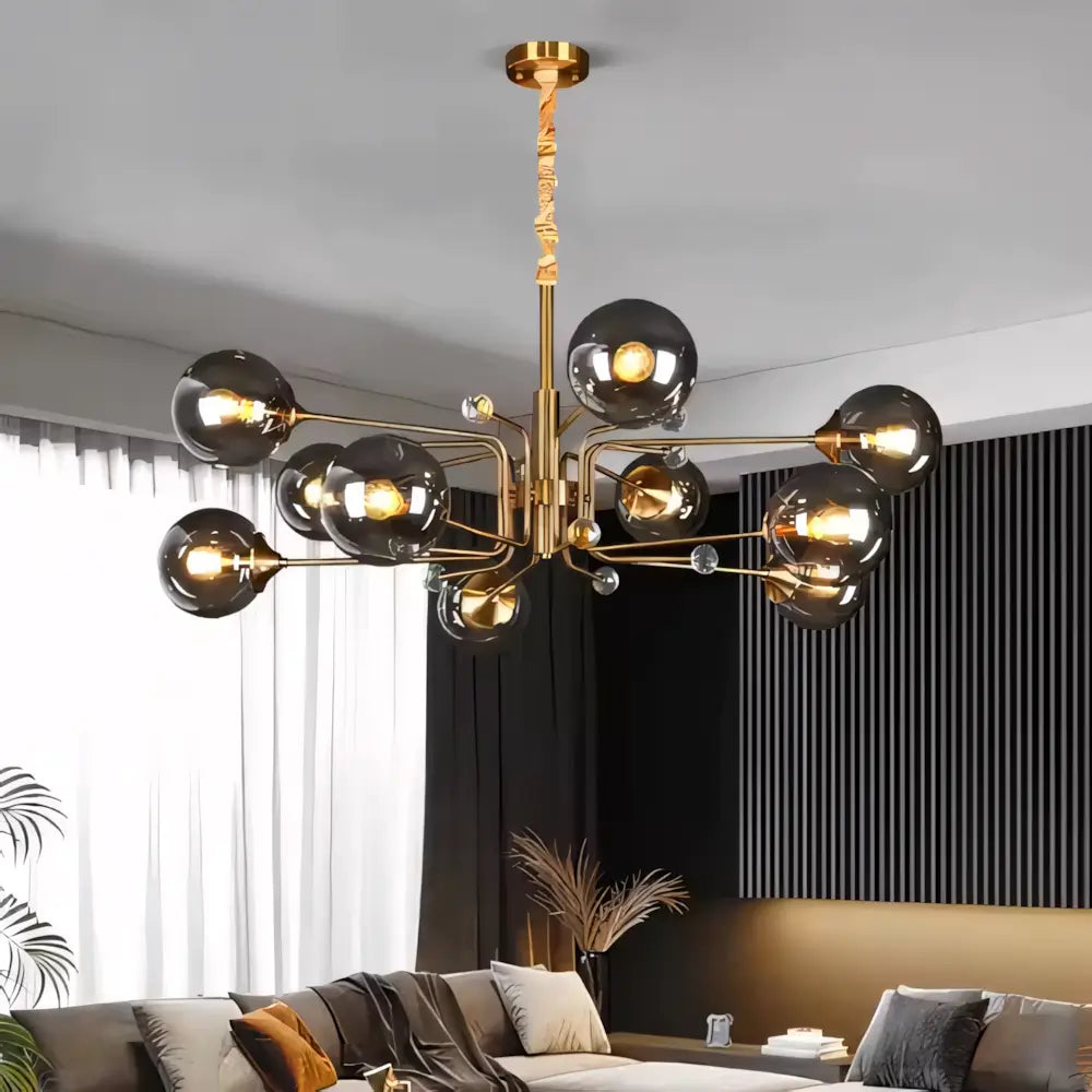 Lustre Luminaria Pendente Vidro Metal Moderno Minimalista Radiant