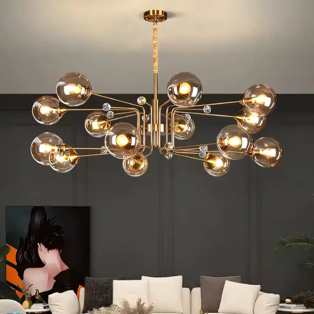 Lustre Luminaria Pendente Vidro Metal Moderno Minimalista Radiant