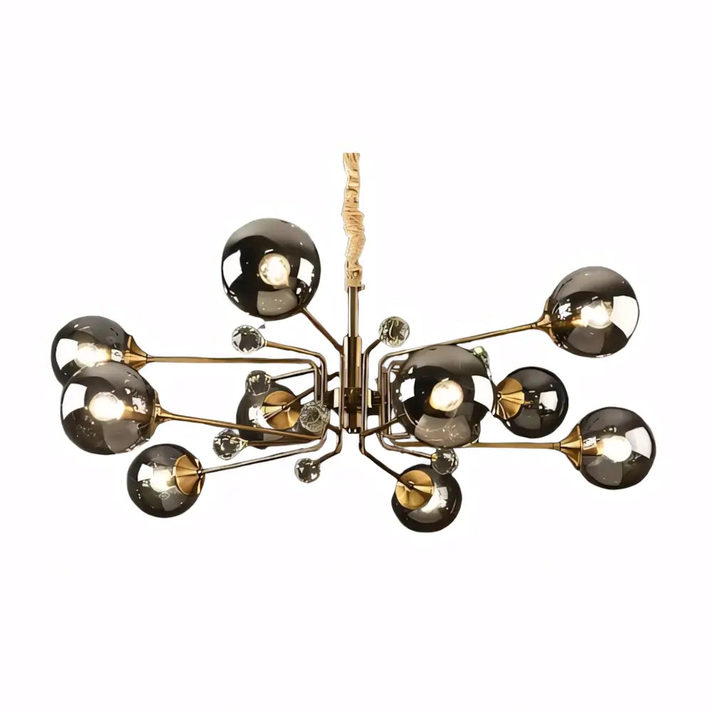 Lustre Luminaria Pendente Vidro Metal Moderno Minimalista Radiant Preto