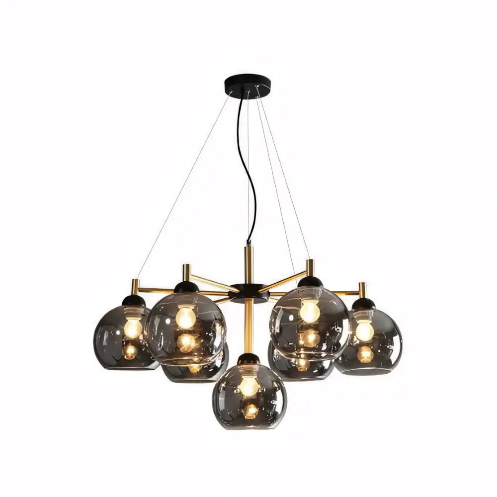Lustre Luminaria Pendente Vidro Vintage Moderno Radiant 7 lampadas