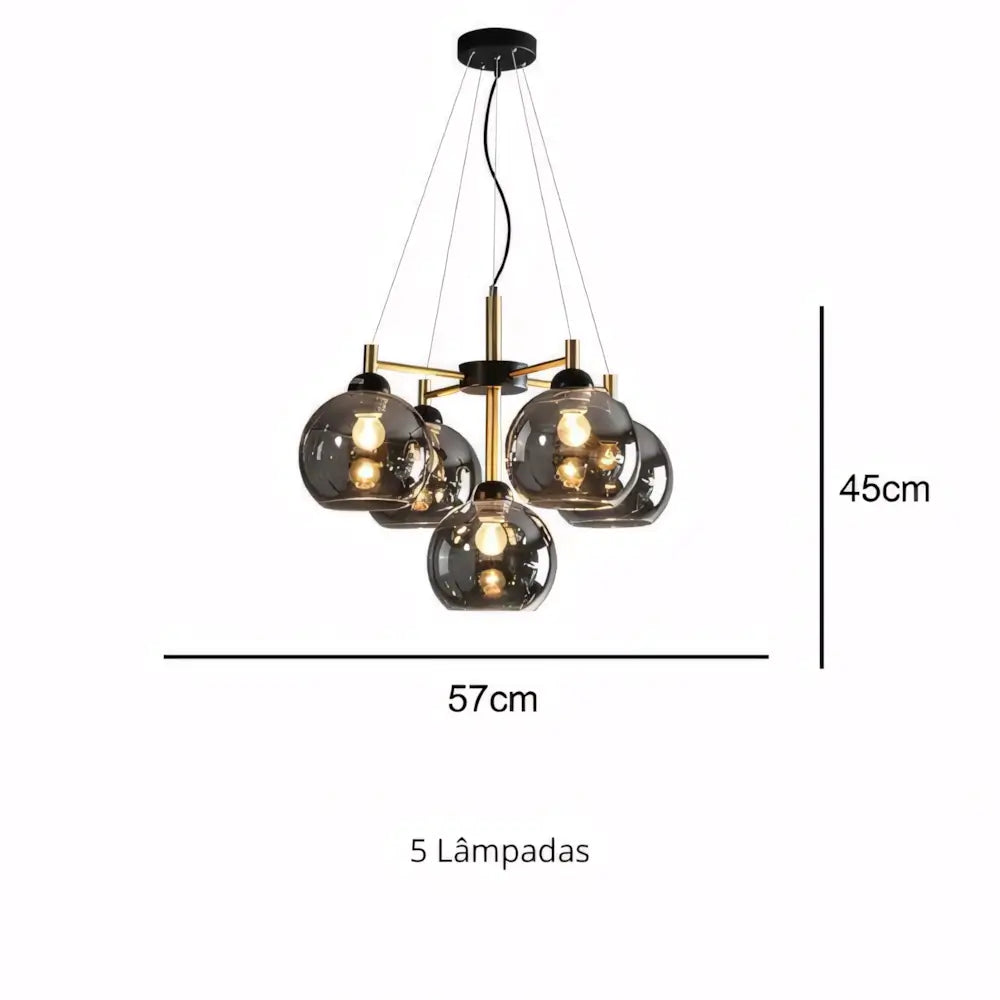 Lustre Luminaria Pendente Vidro Vintage Moderno Radiant