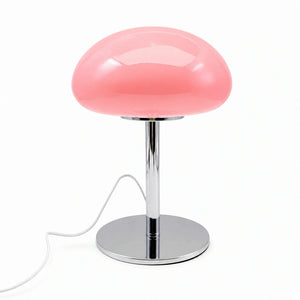 Abajur Cogumelo de Vidro LED USB Rosa Liv em fundo branco