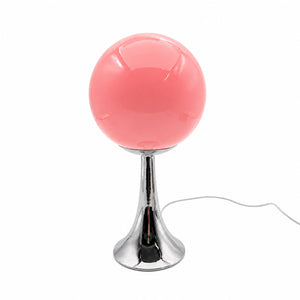 Abajur Globo de Vidro LED USB Rosa Mika em fundo branco