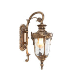 Arandela de Parede Externa Vidro Floral Retrô Bronze em fundo branco