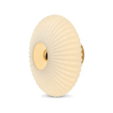 Arandela de Parede de Vidro Corrugado Fumê Branco Leitoso em fundo branco