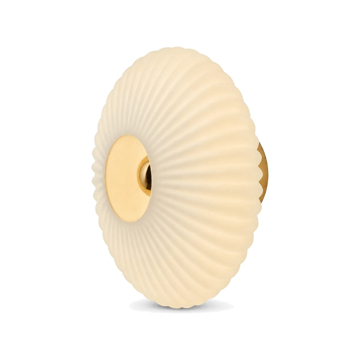 Arandela de Parede de Vidro Corrugado Fumê Branco Leitoso em fundo branco