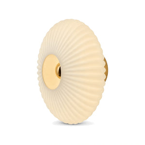 Arandela de Parede de Vidro Corrugado Fumê Branco Leitoso em fundo branco