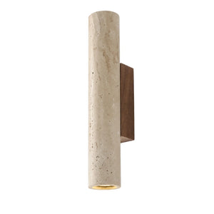 Arandela Moderna Travertino 2 Fachos Siena 32 cm em fundo branco