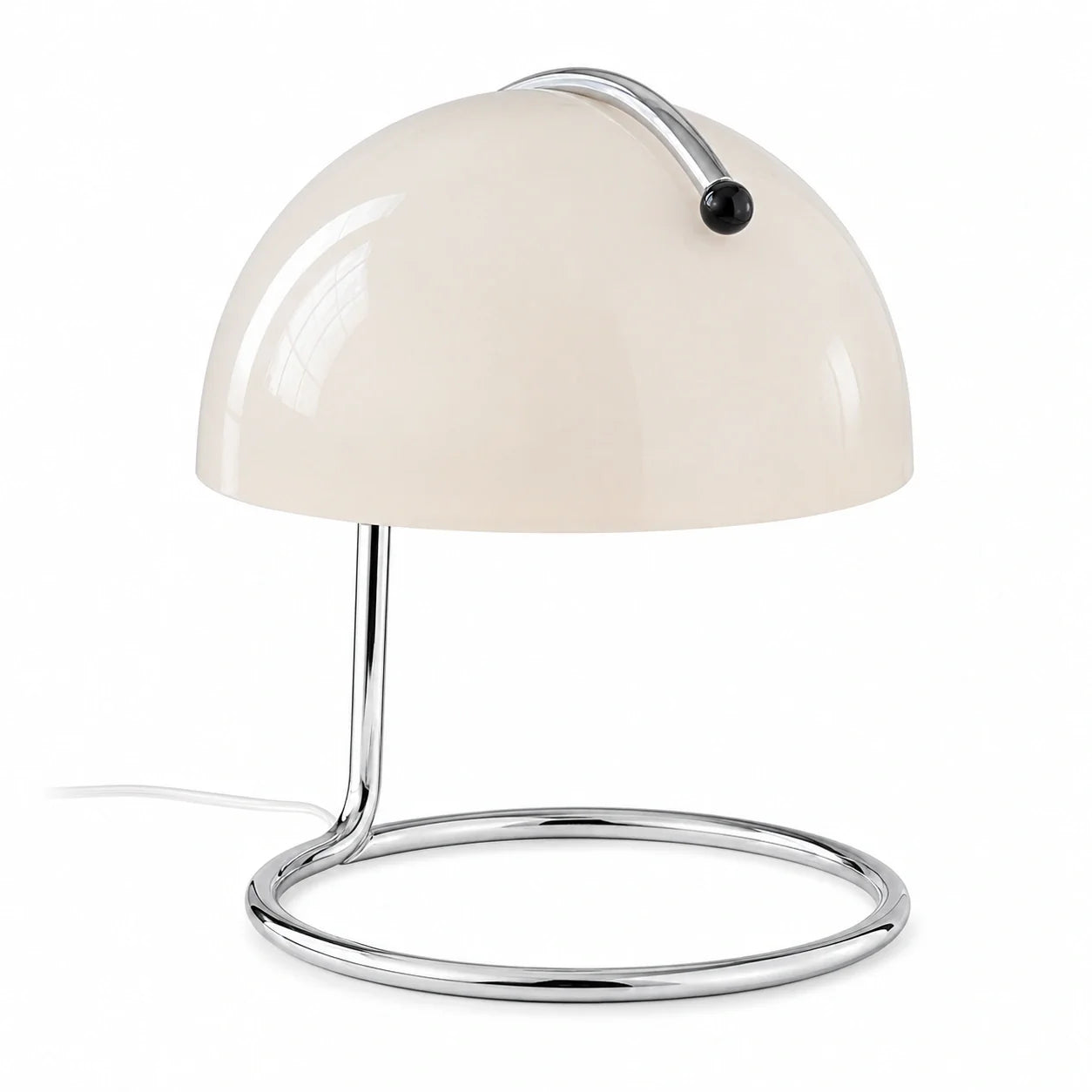 Luminária de Mesa Abajur de Vidro Metal Moderna Radiant branco com fundo branco