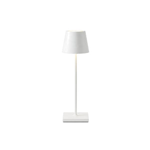 Luminária de Mesa Branca Bateria 24h LED Alta Performance em fundo branco