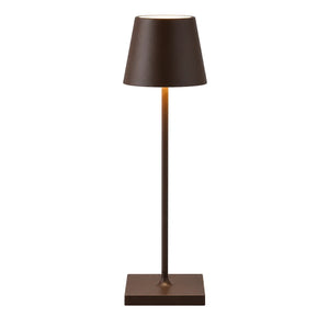 Luminária de Mesa de Design Marrom LED Portátil e Recarregável com fundo branco