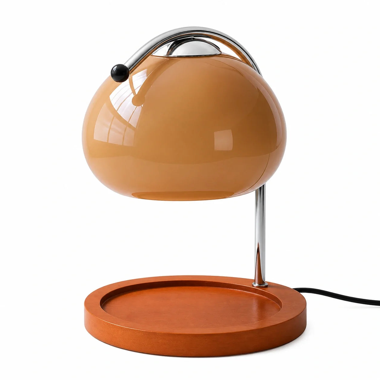 Luminária de Mesa Moderna Minimalista Vidro Aquecedora Radiant café com fundo branco