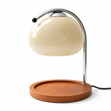 Luminária de Mesa Moderna Minimalista Vidro Aquecedora Radiant creme com fundo branco