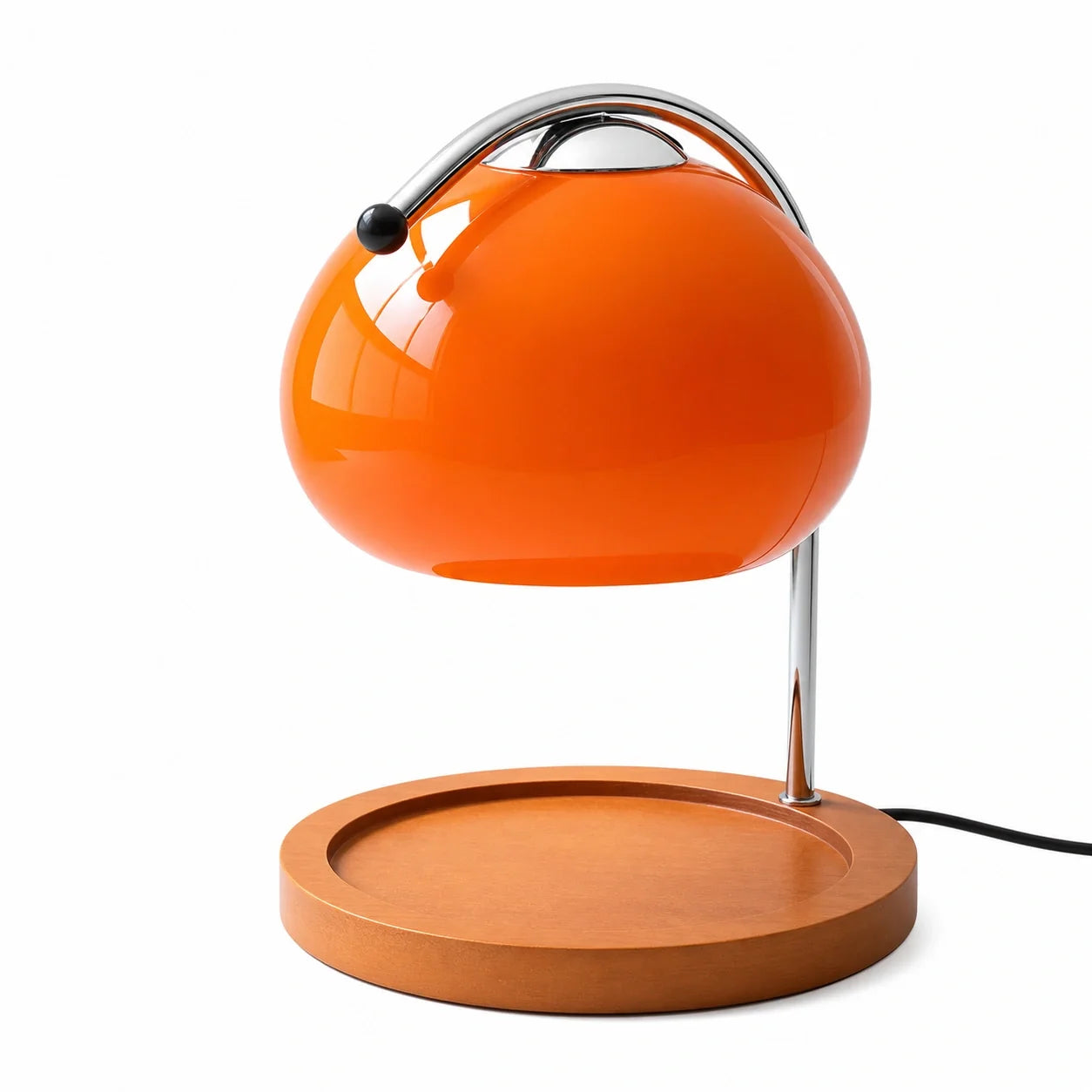 Luminária de Mesa Moderna Minimalista Vidro Aquecedora Radiant laranja com fundo branco