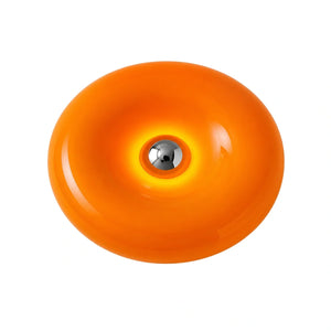 Luminária de Mesa Parede Led Vidro Donut Radiant Laranja em fundo branco