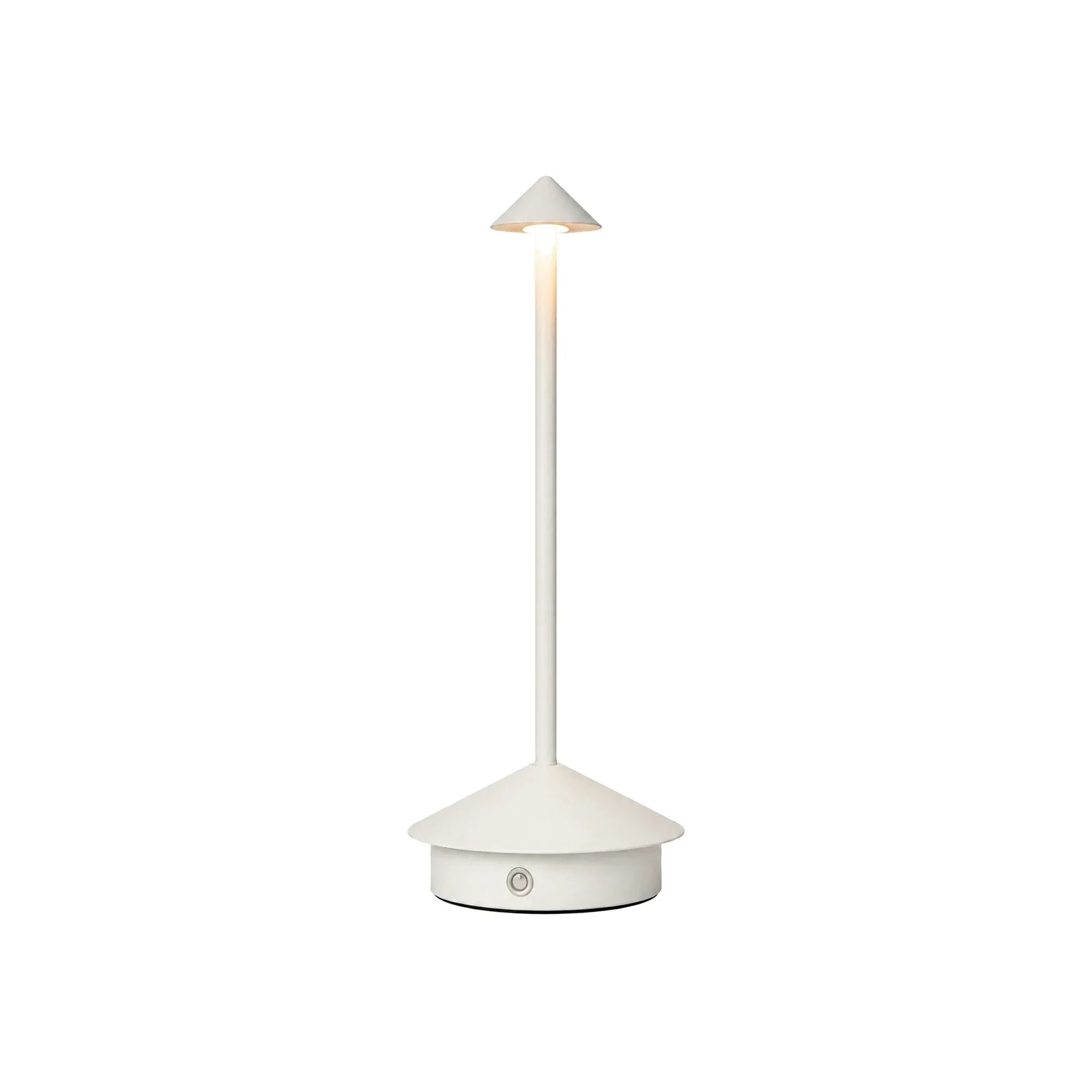 Luminária de Mesa Portátil sem Fio Branca LED Recarregável com Dimer em fundo branco