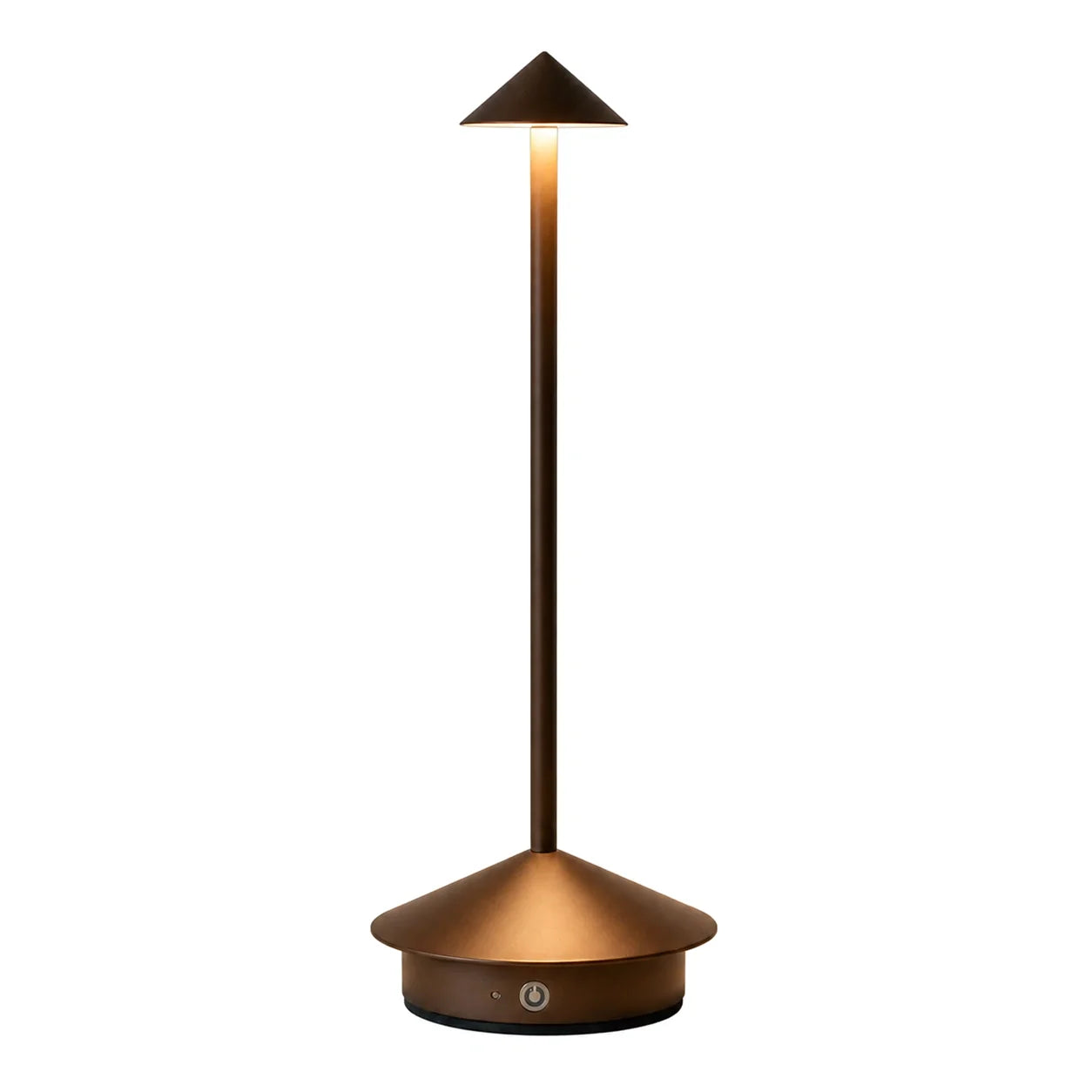 Luminária de Mesa Portátil sem Fio Marrom LED Recarregável com Dimer com fundo branco