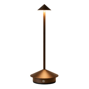 Luminária de Mesa Portátil sem Fio Marrom LED Recarregável com Dimer com fundo branco