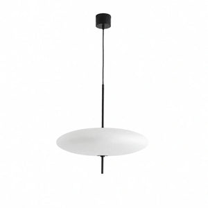 Luminária Pendente Disco Oval Ufo 30 cm branco com fundo branco
