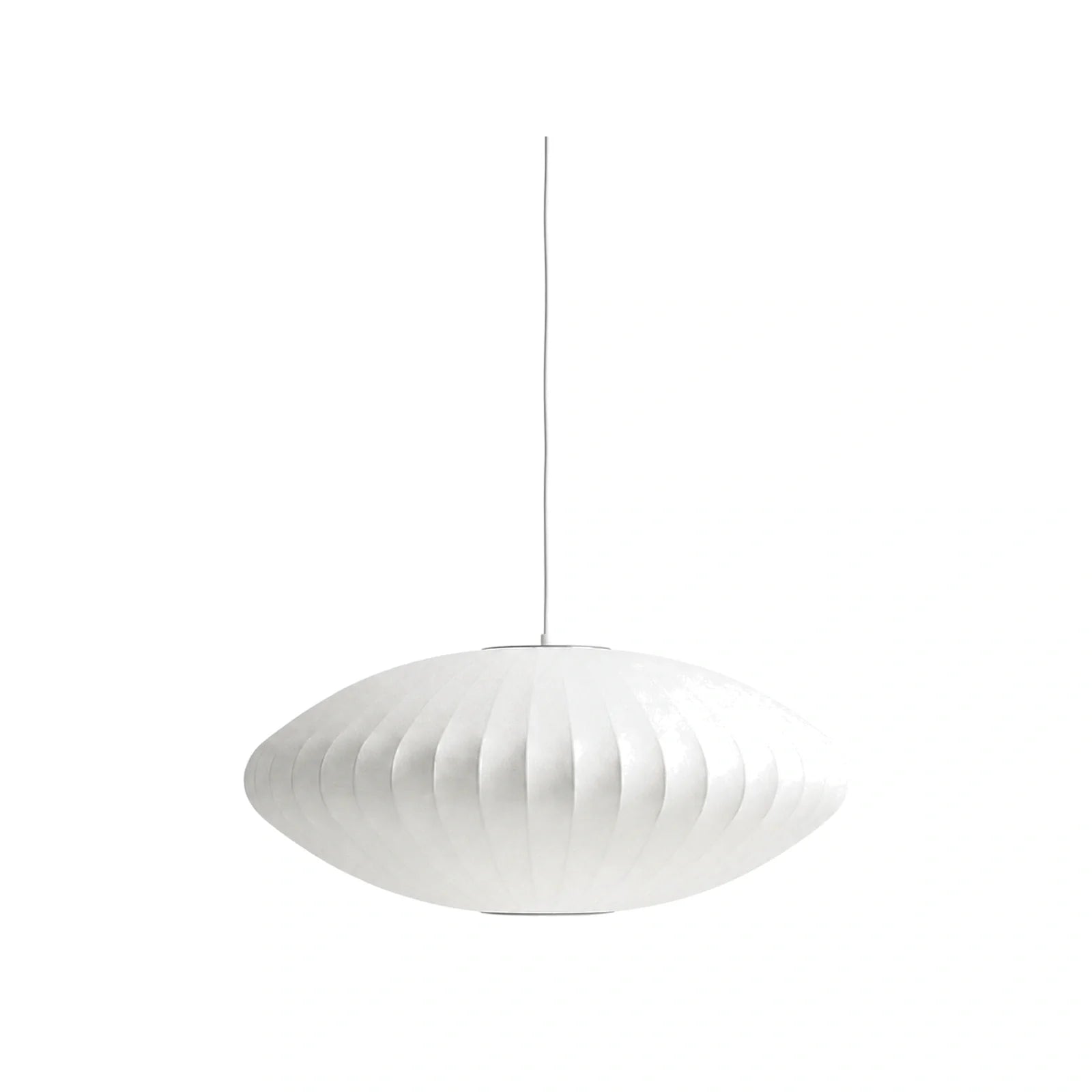Luminária Pendente Japonesa Oval em Seda em fundo branco