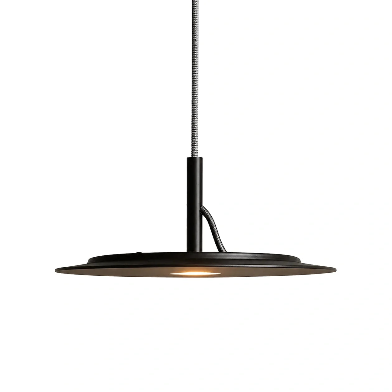 Luminária Pendente Led Moderno Minimalista Preto Tule em fundo branco