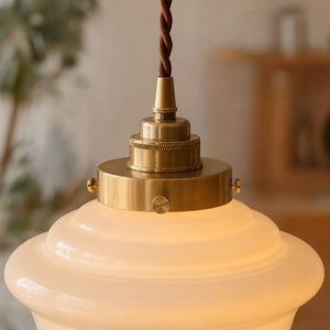 Detalhe do soquete cobre e cabo trançado da Luminária Pendente Freya