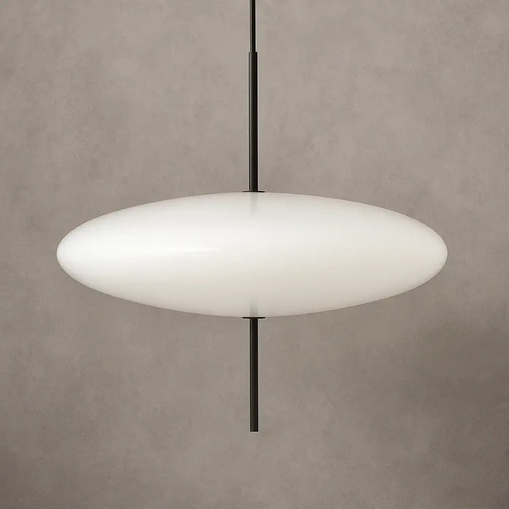 Luminária Pendente UFO 30cm branca minimalista em design moderno sofisticado