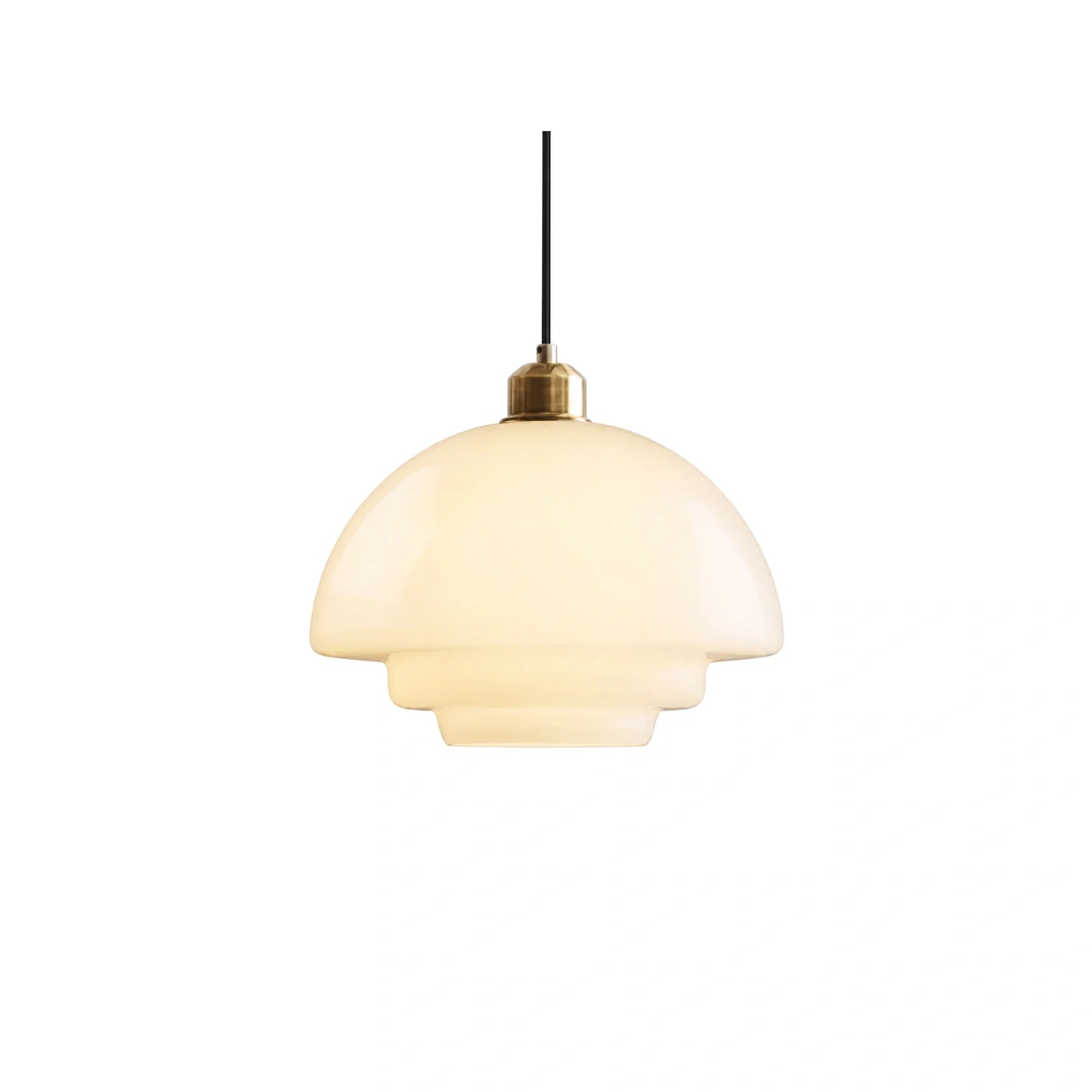 Luminária Pendente de Vidro Artístico Branca Orbe em fundo branco